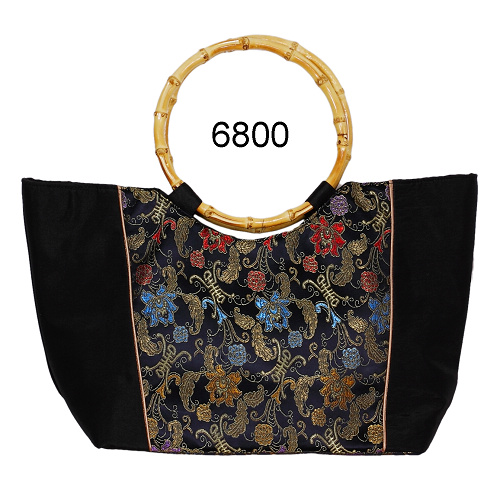 Tasche aus Seide mit Bambushenkel, Handtaschen, Asiatisch, 6800 - zum Schließen ins Bild klicken